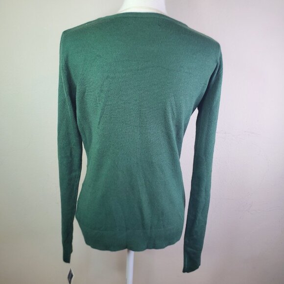 Karen Scott Womens Green Textured Stripe Sweater XS - Picture 7 of 10